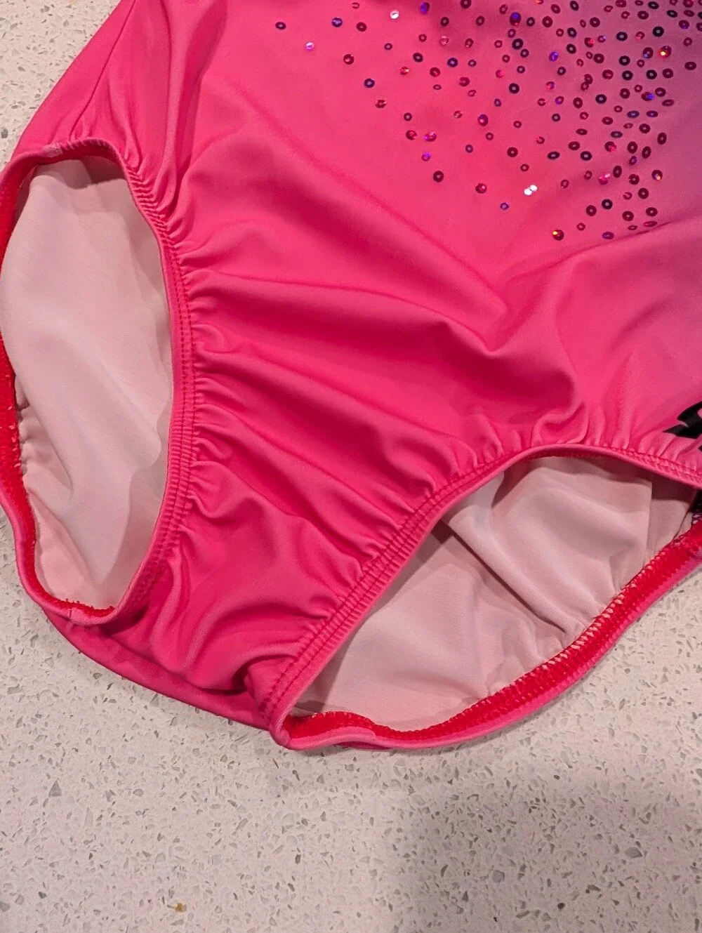 BLUSHING BEAUTY GK ELITE Gymnastic Dance Leotard CL LARGE OMBRE Pink Purple $51